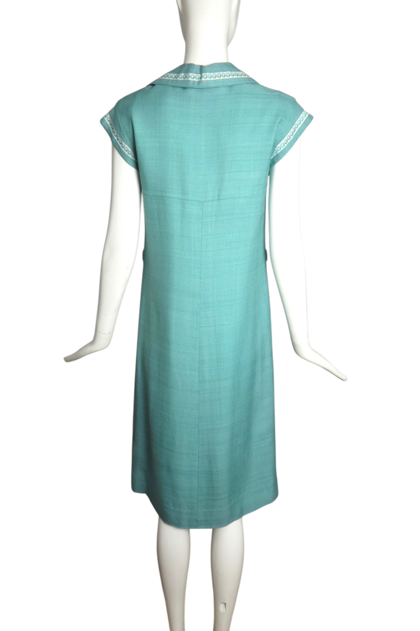 MISS DIOR- 1970s Blue Silk Blend Dress, Size 6