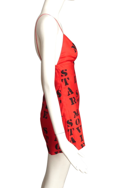 MOSCHINO COUTURE- NWT 2020 Red Print Satin Romper, Size 2
