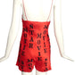 MOSCHINO COUTURE- NWT 2020 Red Print Satin Romper, Size 2