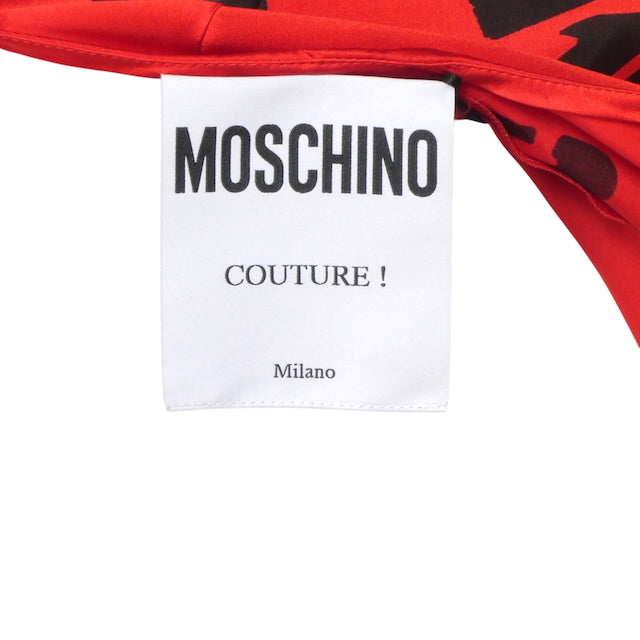 MOSCHINO COUTURE- NWT 2020 Red Print Satin Romper, Size 2