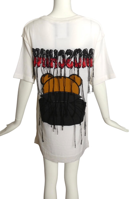 MOSCHINO COUTURE- NWT 2020 Bat Bear Fringe Sweater Dress, Size Small