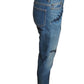 MOSCHINO COUTURE- NWT 2020 Embroidered Denim Stitches Jeans, Size 6