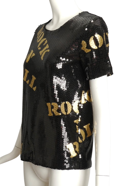 MOSCHINO COUTURE- NWT 2020 Rock-N-Roll Sequin Top, Size 2