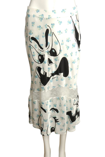 MOSCHINO COUTURE- NWT 2020 Floral Print Ghost Skirt, Size 6