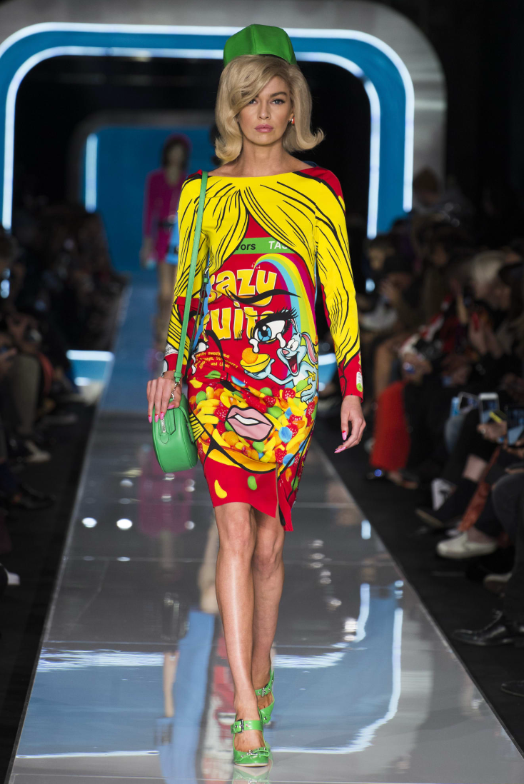 MOSCHINO COUTURE!- NWT 2018 Crazy Fruits Cereal Print Dress, Size XXS