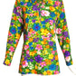 1970s Multi Color Floral Knit Blouse, Size 6
