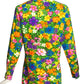 1970s Multi Color Floral Knit Blouse, Size 6