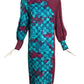 JEANNE MARC- 1980s Multi Color Jacquard Rayon Dress, Size 8