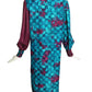 JEANNE MARC- 1980s Multi Color Jacquard Rayon Dress, Size 8
