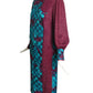 JEANNE MARC- 1980s Multi Color Jacquard Rayon Dress, Size 8