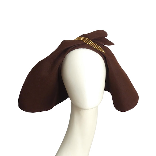 1930s Sculptured Brown Wool Felt Hat