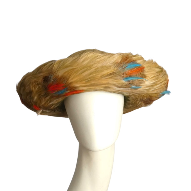 1960s Multi Color Feather Hat