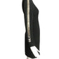 BOB MACKIE- 1990s Black Beaded Crepe Dress, Size 10