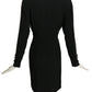 BOB MACKIE- 1990s Black Beaded Crepe Dress, Size 10