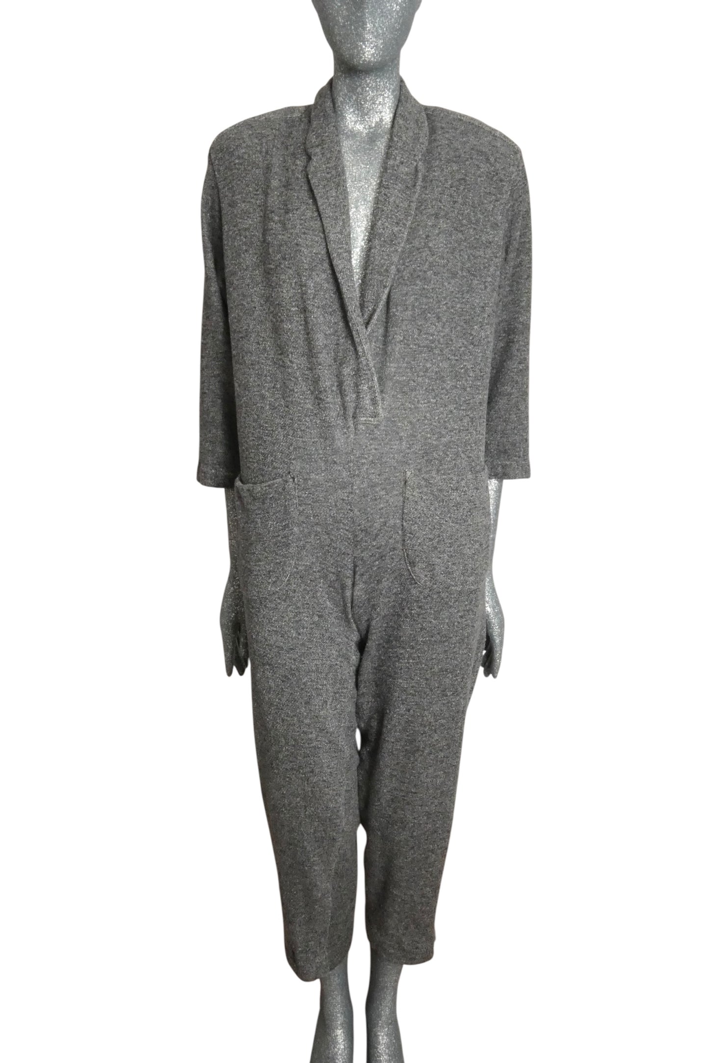 NORMA KAMALI - 1980s Cotton Knit Jumpsuit, Size-Petite