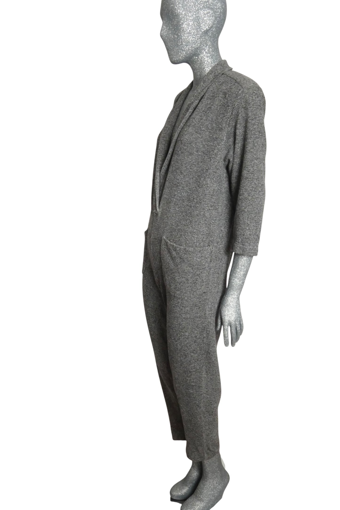 NORMA KAMALI - 1980s Cotton Knit Jumpsuit, Size-Petite
