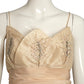 1950s Pale Pink Beaded Taffeta Gown, Size 4