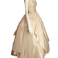 1950s Pale Pink Beaded Taffeta Gown, Size 4