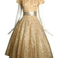 1950s Metallic Lace Party Dress, Size 2