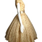 1950s Metallic Lace Party Dress, Size 2