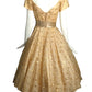 1950s Metallic Lace Party Dress, Size 2