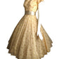 1950s Metallic Lace Party Dress, Size 2