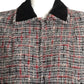 1940s Wool Tweed & Velvet Cape, Size S/M