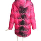 MOSCHINO COUTURE- 2016 Pink & Black Printed Puffer Coat, Size Medium