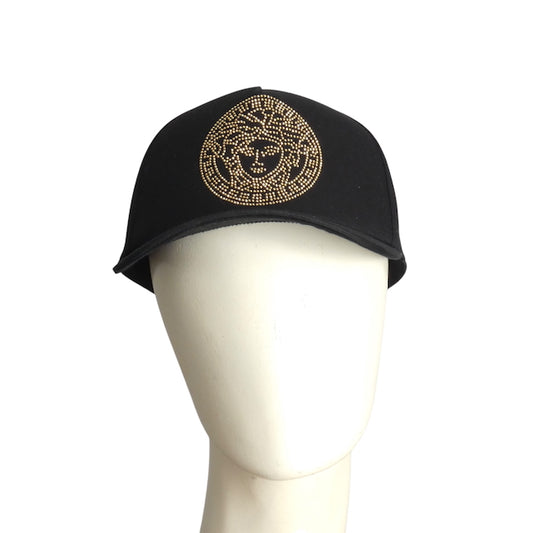 VERSACE-  NWT Black Crystal Medusa Head Cap, Multiple Sizes Available