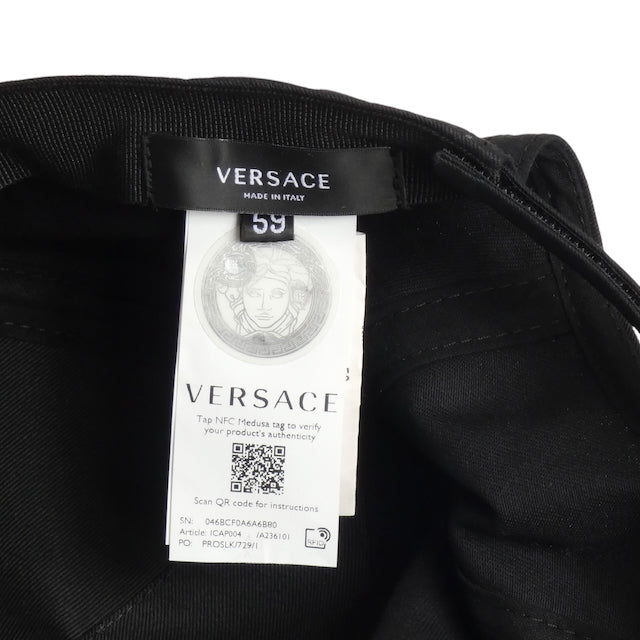 VERSACE-  NWT Black Crystal Medusa Head Cap, Multiple Sizes Available