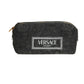 VERSACE- NWT Black Embroidered Jacquard Beauty Pouch