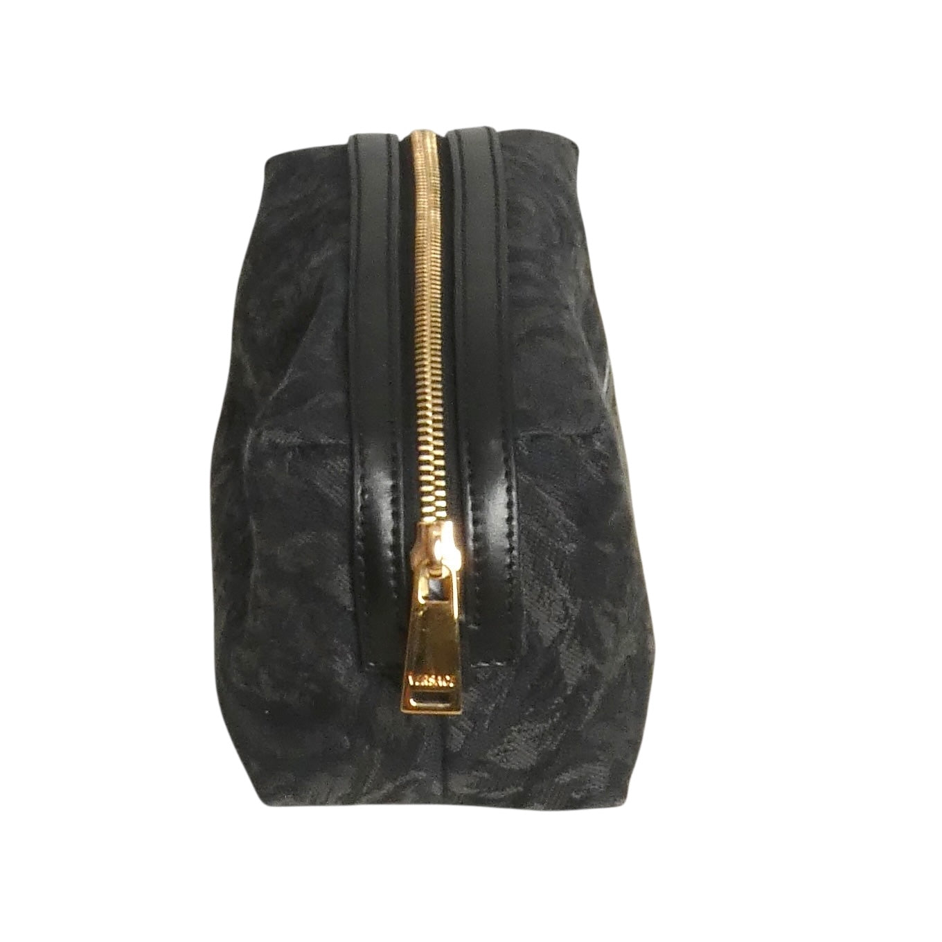 VERSACE- NWT Black Embroidered Jacquard Beauty Pouch