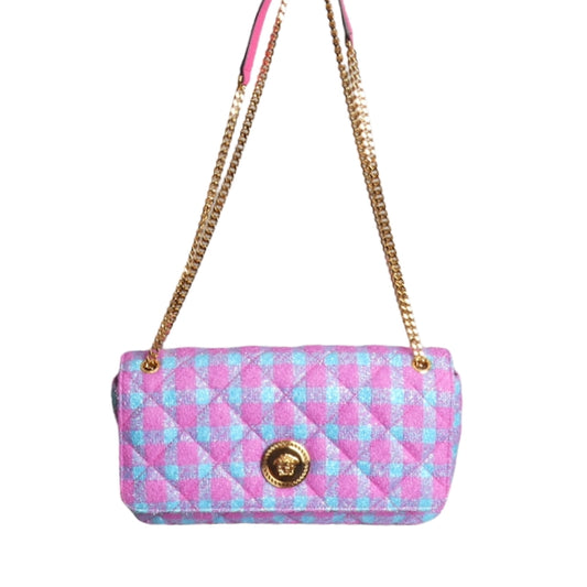 VERSACE- NWT Multi Color Quilted Tweed Purse