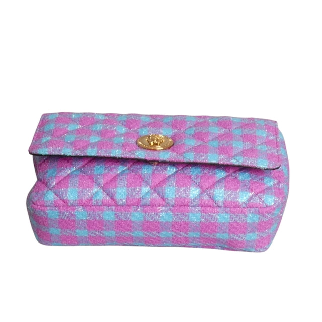 VERSACE- NWT Multi Color Quilted Tweed Purse