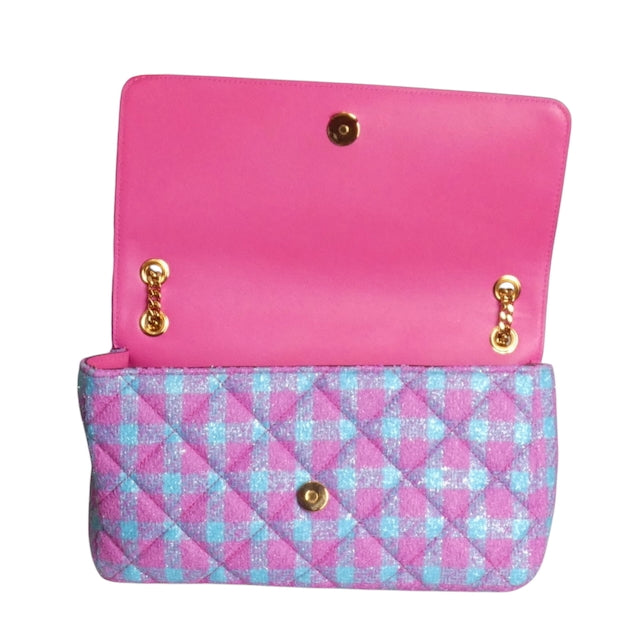 VERSACE- NWT Multi Color Quilted Tweed Purse