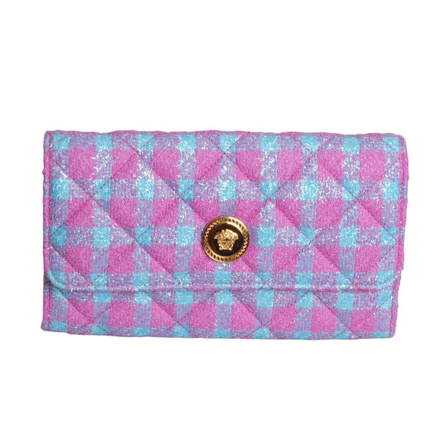 VERSACE- NWT Multi Color Quilted Tweed Clutch