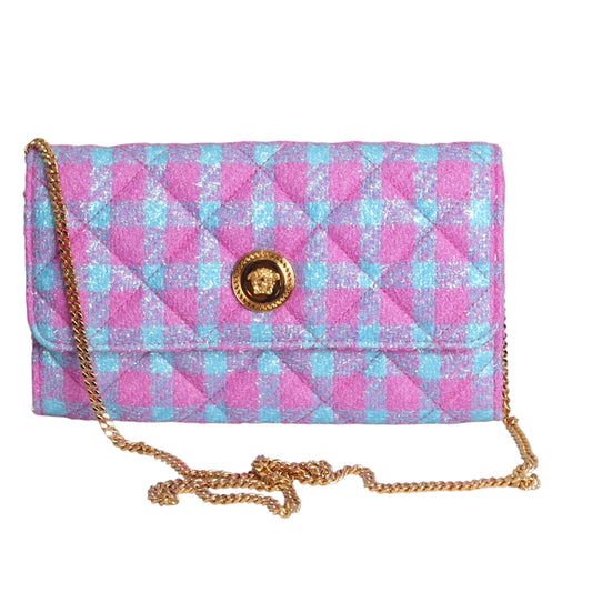 VERSACE- NWT Multi Color Quilted Tweed Clutch
