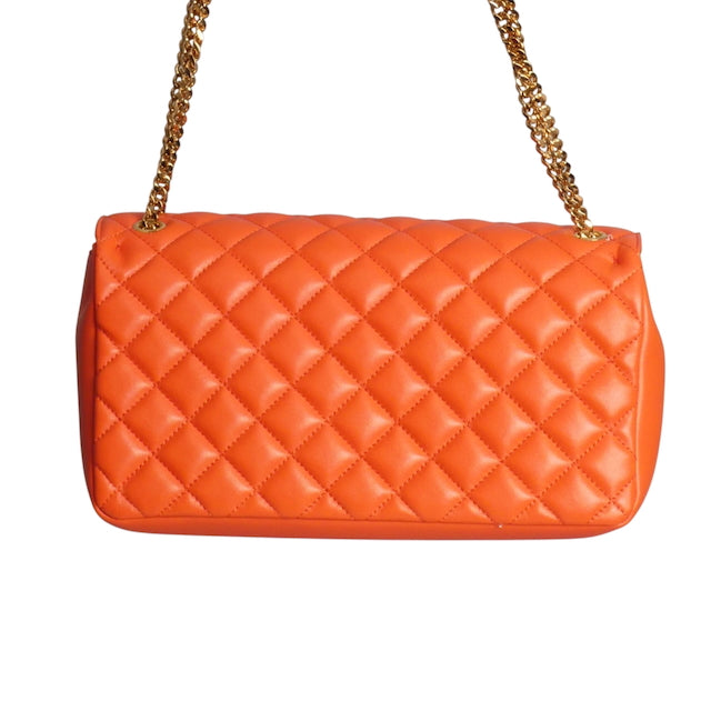 VERSACE- NWT Orange Quilted Leather Jumbo Bag