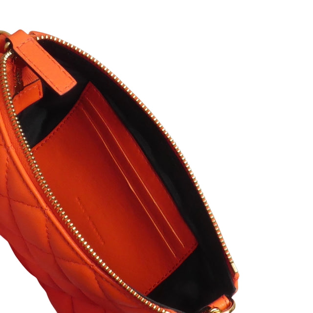 VERSACE- NWT Orange Quilted Leather Mini Purse