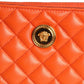 VERSACE- NWT Orange Quilted Leather Hand Bag