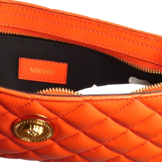 VERSACE- NWT Orange Quilted Leather Hand Bag