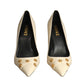 VERSACE- NIB Ivory Leather Medusa Spike Heel Pumps, Size 39