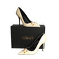 VERSACE- NIB Ivory Leather Medusa Spike Heel Pumps, Size 39