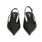 VERSACE- NIB Black Leather Sling Back Pumps, Size 40