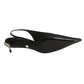 VERSACE- NIB Black Leather Sling Back Pumps, Size 40