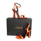 VERSACE- NIB Orange Satin Charm Sandals, Size 38