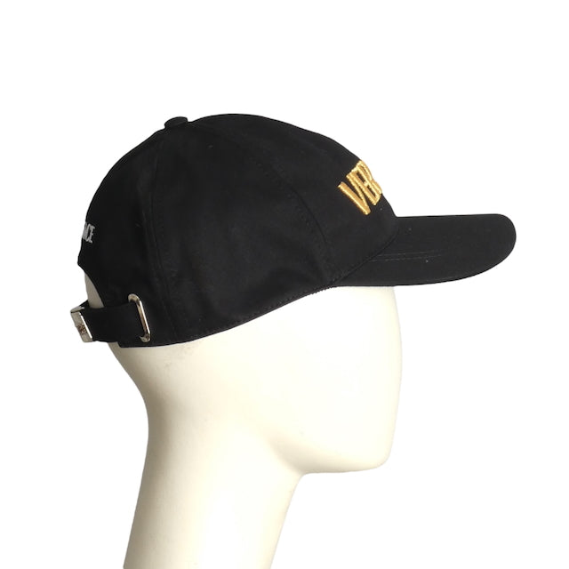VERSACE-  NWT Black Embroidered Cap, Size 57