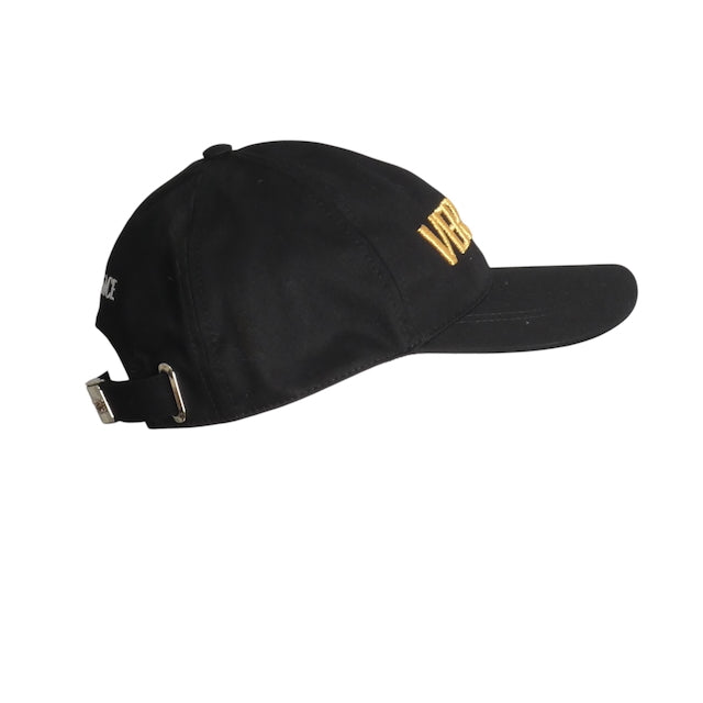 VERSACE- Black Embroidered Cap, Size 59