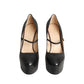 GUCCI- NIB Black Leather Malaga Angel Platforms, Size 41