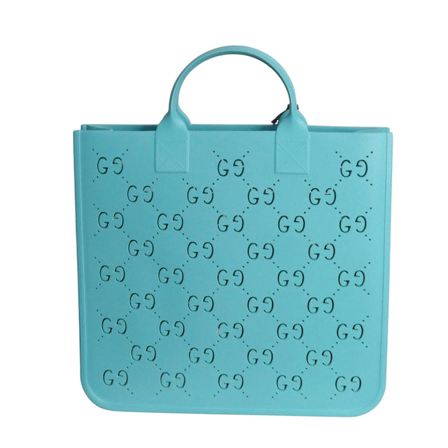 GUCCI- NWT Kid's Turquoise Rubber "GG" Tote
